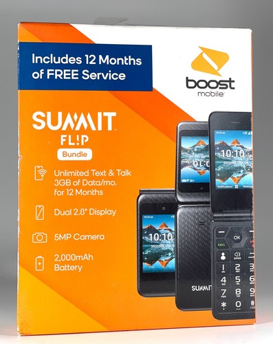 Boost Mobile Summit Flip 2.8" Display Prepaid Phone FREE 12 Months of Service - Picture 1 of 2
