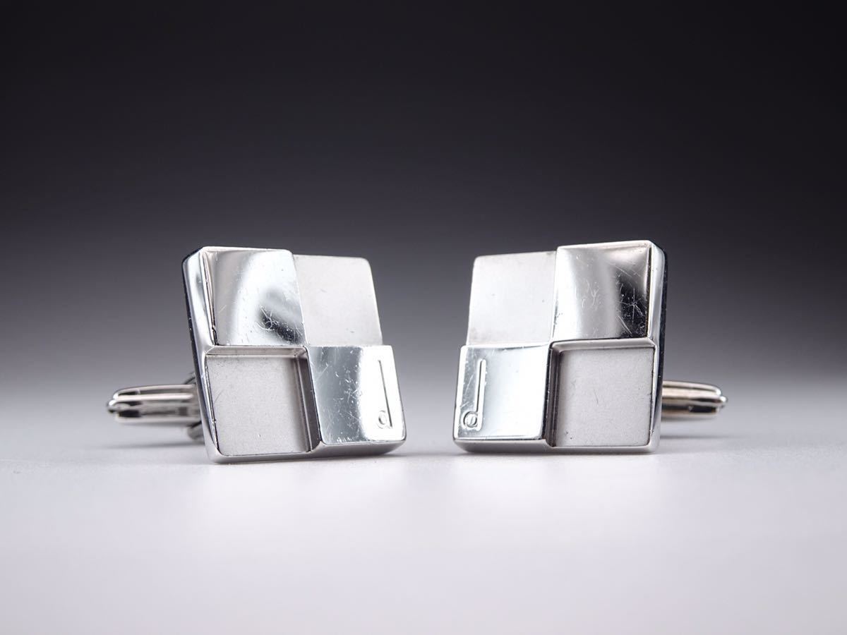 Dunhill 4 solid square cufflinks silver 925 men j… - image 1