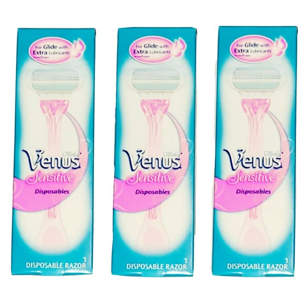 3 Gillette Venus Sensitive Disposable Razors Sensitive Skin, Ind