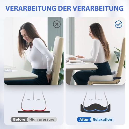 Sitzkissen Orthopädisch Memory-Schaum Sitzkissen Ergonomisches Steißbeinkissen. - Bild 9 von 20