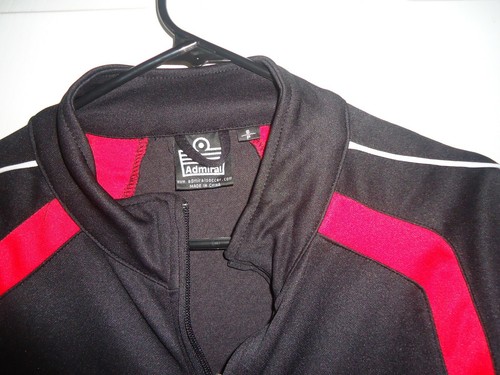 NEU ADMIRAL Herren Aufwärmjacke schwarz & rot Größe Erwachsene kleine Reißverschlüsse vorne - Bild 3 von 6