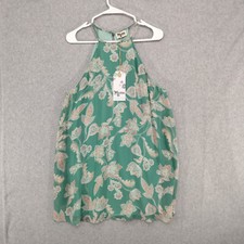 Show Me Your Mumu Halter Top Wmns M NEW! Green Floral Gomez Keyhole Mini Dress