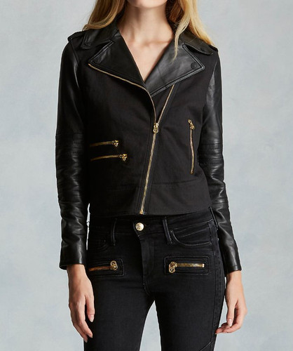 Leather Moto Biker Jacke $499 Sz 