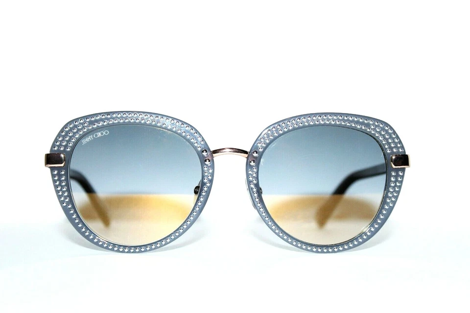 NEW JIMMY CHOO MORI/S FT3/FQ GREY GOLD MIRROR AUTHENTIC SUNGLASSES 52-21 MM - Image 2 of 4