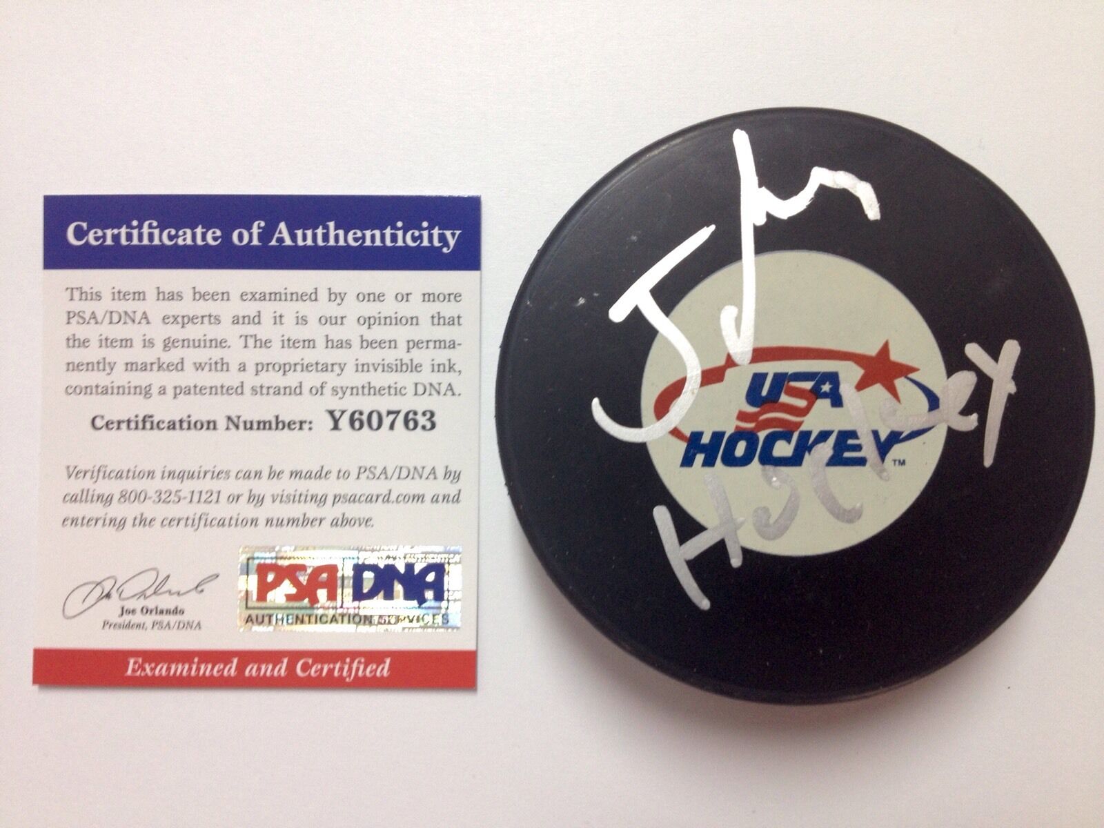 Johnny Gaudreau Autographed Signed Team Usa Puck Johnny Hockey PSA/DNA COA