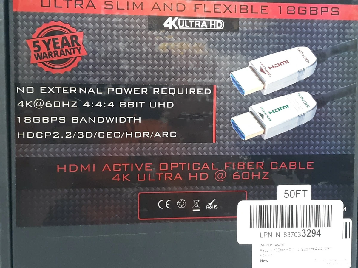 FeizLink HDMI Fiber Cable 50ft 4K Ultra HD.60Hz FeizLink HDMI