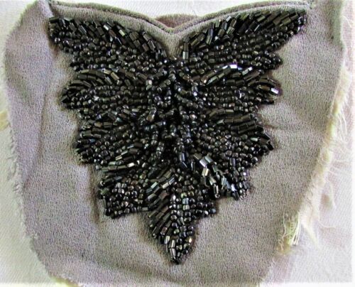 ANTIQUE VINTAGE BLACK SEQUIN BEADED APPLIQUE BUTTERFLY EXCELLENT CONDITION - Picture 1 of 3