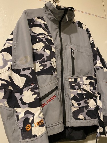 Men’s Sz Medium Pure Polaris Octane Snowmobile Jacket Grey Camo - Picture 4 of 8