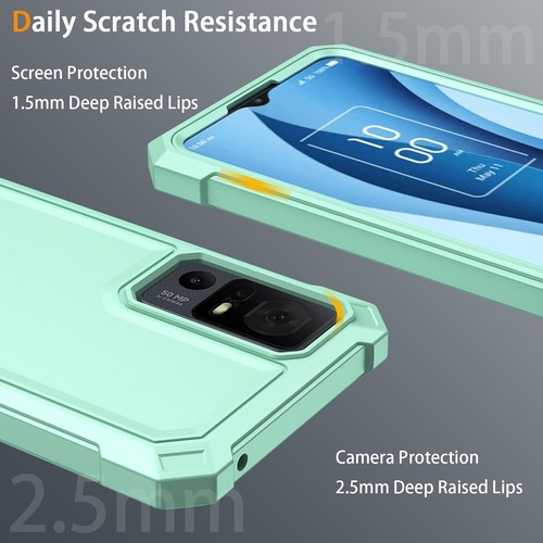 for TCL 40 XE/X 5G Phone Case with Tempered Glass Screen Silicone Series Green - Picture 3 of 4