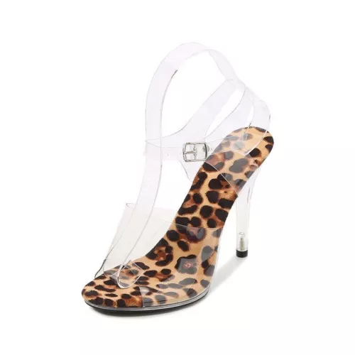 Women Clear PVC Sandals Stilettos High Heeled Transparent Pumps Party Shoes New - Picture 9 of 40