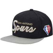 MENS MITCHELL  NESS NBA 75TH GOLD SNAPBACK SPURS - BLACK