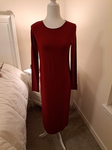 NWT Eileen Fisher Jersey Dress Dark Brick Size XXS