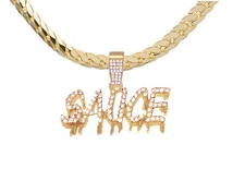 Iced Out Sauce Drip Pendant 20"/ 24" Miami Cuban Chain Hip Hop Necklace MCP 1434