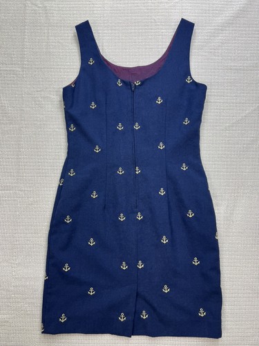 Vestido Vintage Misty Lane Azul Ware Ancla Bordado - Imagen 10 de 16