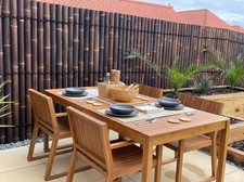 Dark Java Bamboo Half Round Fence Screen - Home Garden Decoration