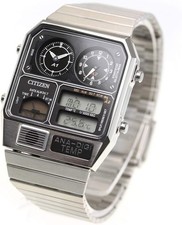 CITIZEN ANA-DIGI TEMP JG2101-78E Silver Analog Digital Vintage Men Watch