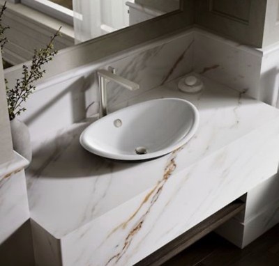 KOHLER K-5403-P5-0 Iron Plains Oval Sink, Iron Black Underside, White