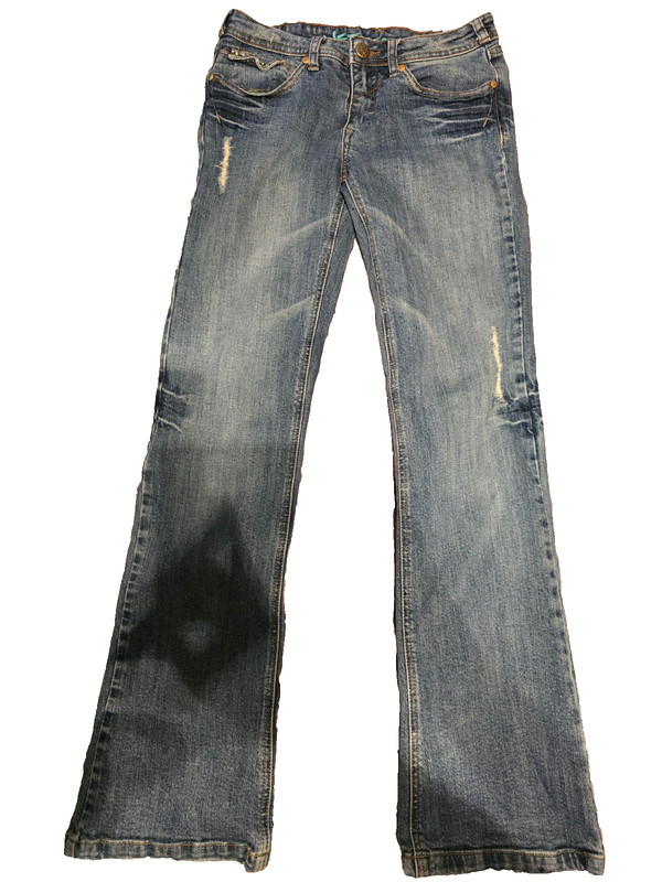 Vintage Y2K Wet Jeans Size 27 Bootcut Distressed Jeweled Rhinestone Bling Women