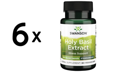 6 x Swanson Holy Basil Extract, 400mg - 60 vcaps (180,42 EUR/kg)