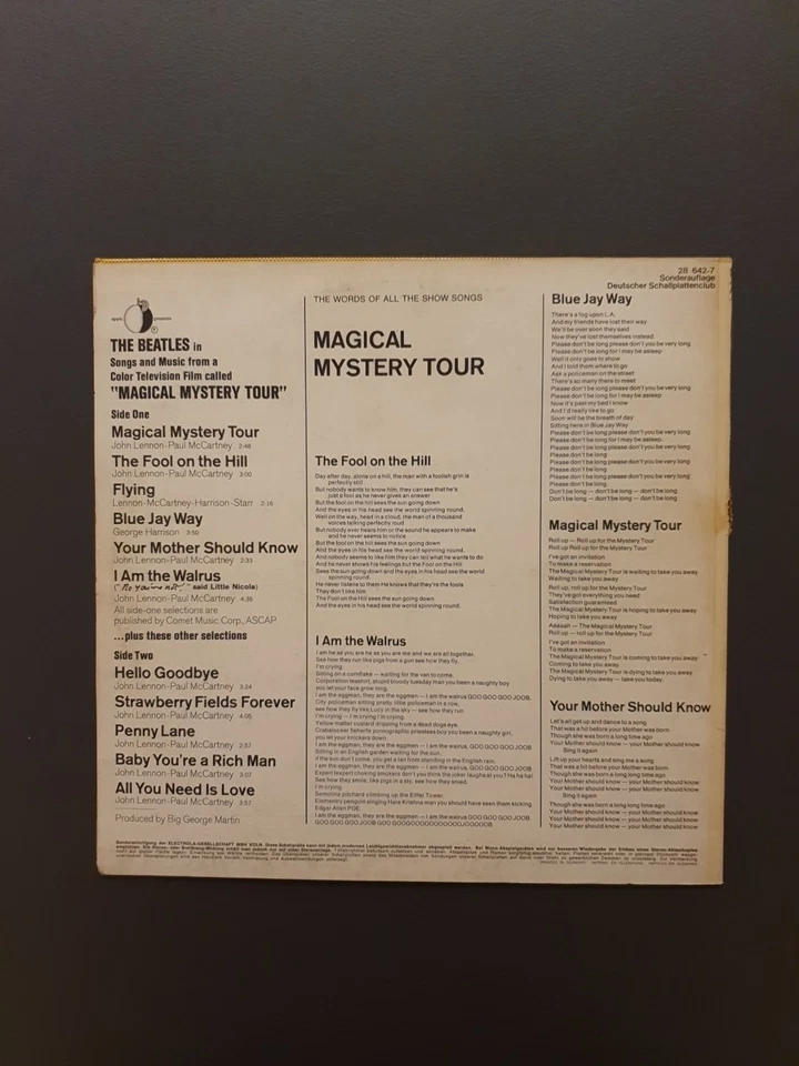 The Beatles Magical Mystery Tour LP Apple 28 642-7 von 1973 Club Edition - Bild 2 von 4