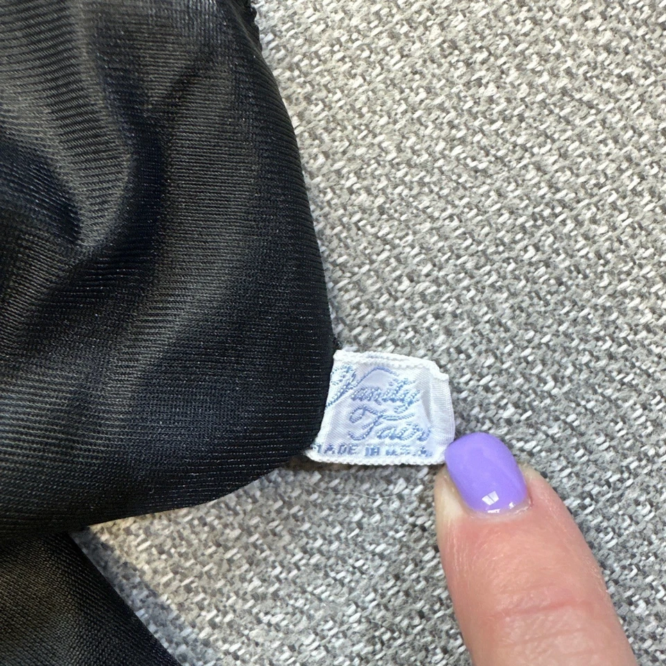 Vestido sin Mangas Vanity Fair Negro Encaje Talla 38 Lencería Vintage Camisón Caprichoso Gótico Foto 3 de 4