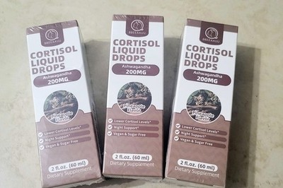 (3)Cortisol Support Supplement - 60ML Drops | Stress Relief & Mood Balance 