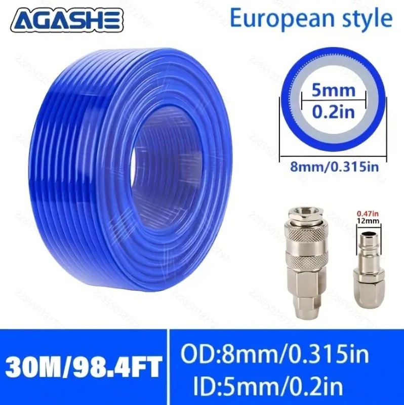 Tubo per Compressore D'aria Agashe: Blu Intrecciato 8*5mm (0.3' Od) - Miniatura 12