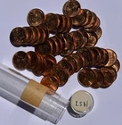 1957-P Lincoln Wheat Cent Roll (46 coins) BU Brilliant Uncirculated Red Pennies