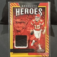 🔥🏈2021 Absolute Patrick Mahomes 53/99 Heroes 2 Color Patch🐐GRADE THIS! Sweet!