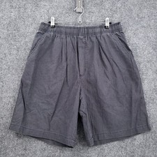 VINTAGE OP Shorts Mens L Large Gray Geometric Elastic Pleated Ocean Pacific Y2K
