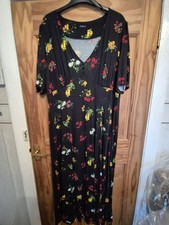 Roman Gorgeous Summer Flowery V Neck Long Dress Size 20