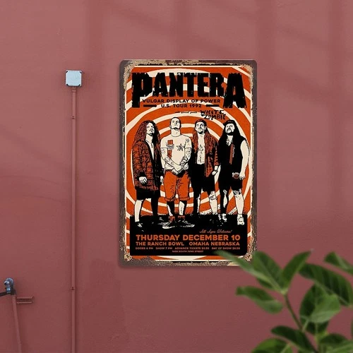 Vintage Pantera Metal Tin Sign Waterproof Dustproof Wall Art 8x12