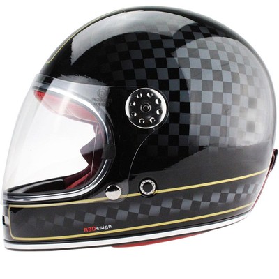 Viper F656 Vintage Chequer Oldschool Retro Motorrad Motorrad Bike Helm