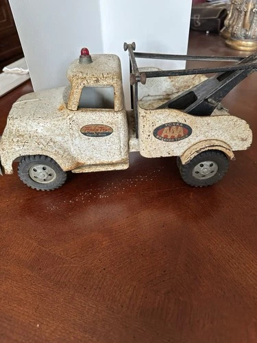 Antique Metal AAA Tow Truck Pressed Steel Toy