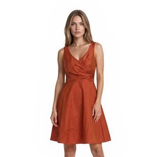 NWT Alfred Sung Cocktail Dress Women's Size 8 Fiesta Orange Red Fit & Flare
