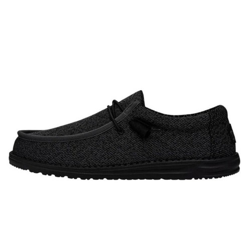 Hey Dude Wally Sox Wide Lace Up Loafers Shoes Mens Size 9 EE Black Cabincore NWT - Picture 5 of 13
