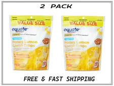 ( 2 Pack ) Equate Sugar Free Honey Lemon Cough Drops, 140 Count. NEW