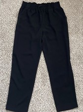 Express Women's High Rise Black Ankle Pull On Dress Pants Elastic Waist Size M