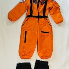 Kids Orange Astronaut Space Suit Costume Halloween Cosplay Sz 5/6