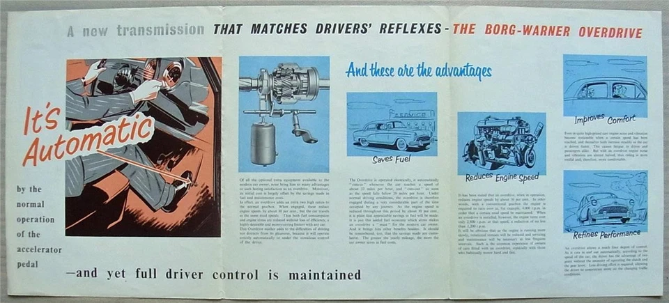 AUSTIN A90 SIX WESTMINSTER SALOON Borg Warner Overdrive Sales Brochure c1954 - Image 3 of 4