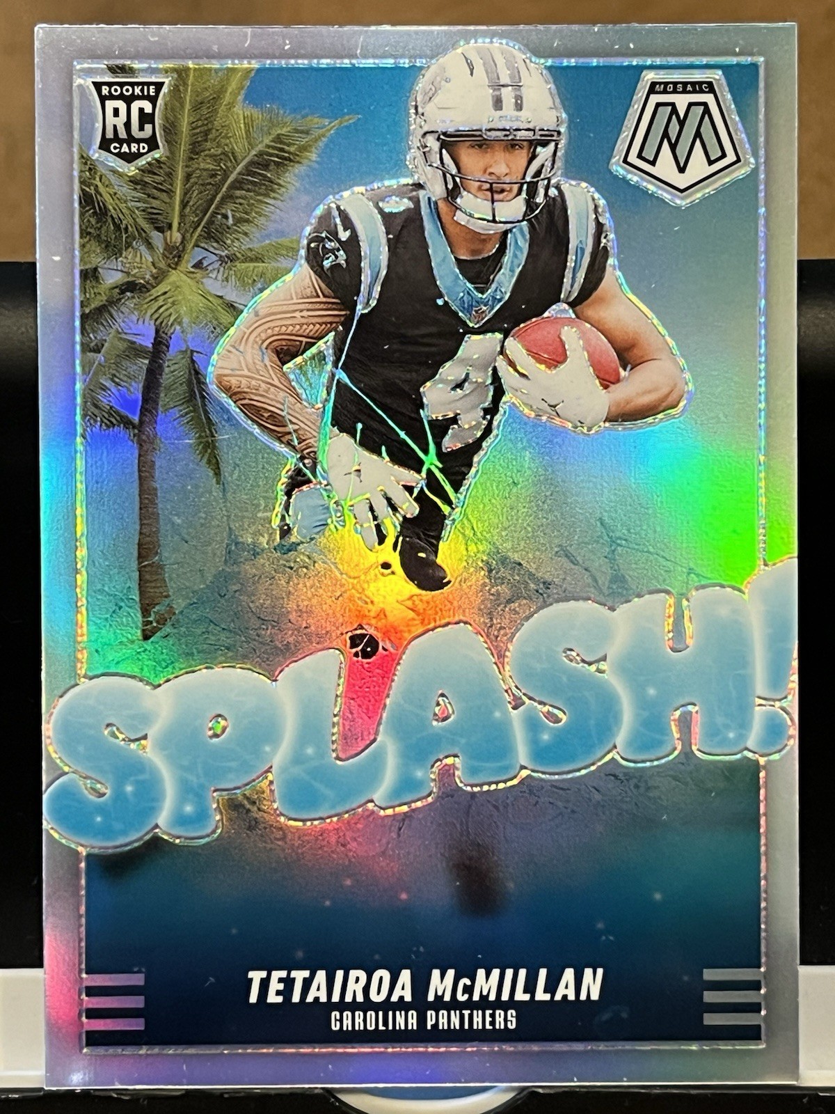 2025 Panini Mosaic #18 Tetairoa McMillan Splash Silver RC