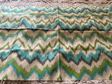 New Waverly Fabric Outdoor Sun N Shade Wave Aqua Green Beige Grey price 1 Yard