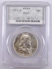1953-D Franklin Half Dollar PCGS MS65 Doily Holder