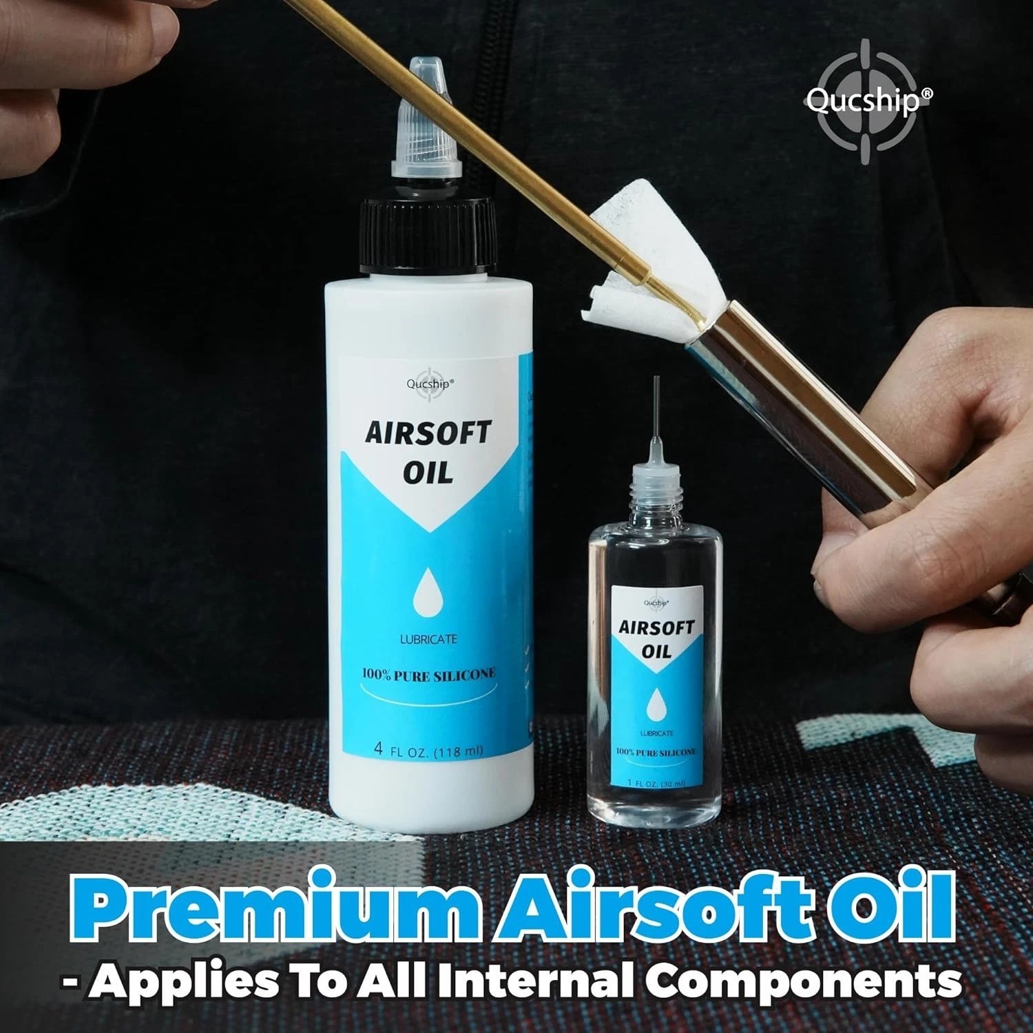 Airsoft Oil 4 Oz & 1 Oz Needle Oiler 100% Silicone Air Gun Oil, Multi-Purpose