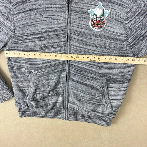 Play Cloths Fratellini Clown Knit Bomber Jacket XL Heather Charcoal 100% Cotton image 13