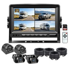 4ch 7/9'' Split Monitor DVR 1080P Backup Camera for Truck Trailer Side Rear View