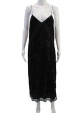 Trf Collection Zara Womens Slip Dress Black V-Neck Midi Sleeveless Size M