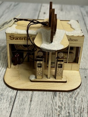 2012 Santa s Sleigh Station Wooden Christmas Ornament by Ginger Cottages