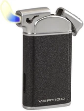 Vertigo by Lotus Crosby Single Soft Flame Pipe Lighter with Tamper (Black) 8266