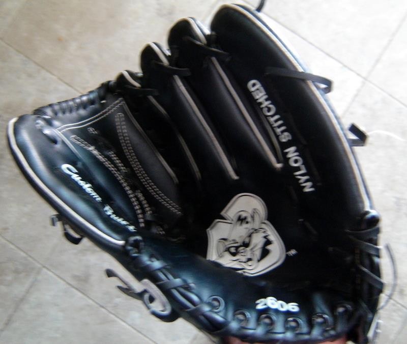 New Britain ROCK CATS Defunct Minor League BASEBALL GLOVE 2606 Black People Bank